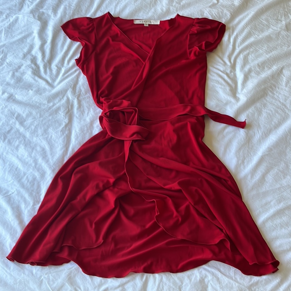 Red Wrap Cocktail Dress